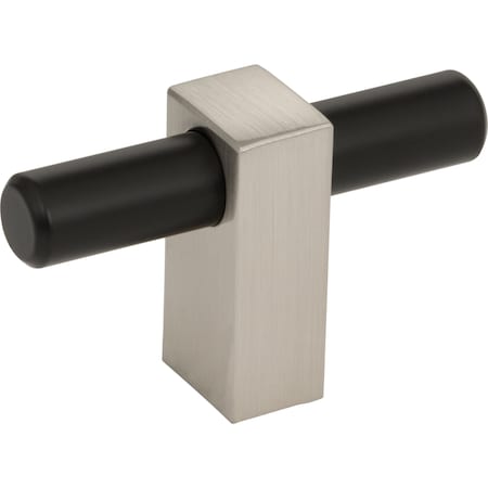 Jeffrey Alexander 2-3/8In. Overall Length Matte Black W/ Satin Nickel LarkinIn.tIn. Knob 478T-MBSN